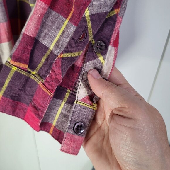 COLUMBIA PFG Women's Small Coral Springs II Button Up Shirt Cotton Outdoor Plaid - Picture 5 of 11